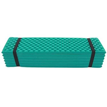 Imagem de Crata de ovo duplo almofada de sono dobrável espessou espuma tapete de sono para acampar ao ar livre 186x57cm (Verde escuro)