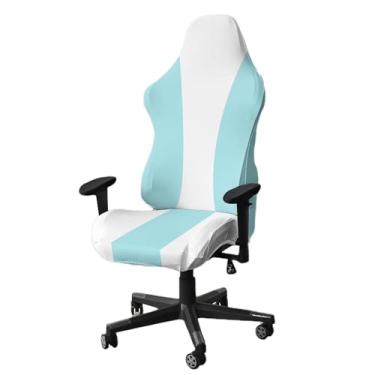 Imagem de Kitegrese Capas de cadeira de jogos, capas elásticas de poliuretano para cadeira de computador, para cadeira de jogador, corrida de jogos de escritório (azul água)