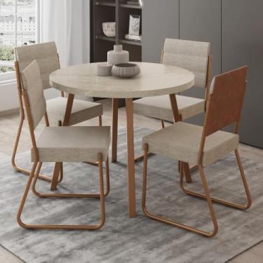 Imagem de Conjunto Sala de Jantar 4 Cadeiras Dália Carraro (Petra e Rose)
