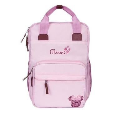 Imagem de Mochila Maternidade Premium Decorada Minnie Rosa com Trocador Babygo
