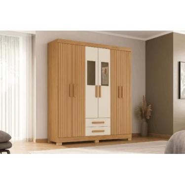 Imagem de Roupeiro 6p 2g fortaleza canelato rustico 3d canel natura of - ATUALLE