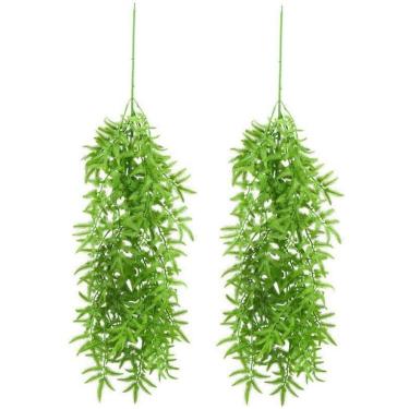Imagem de Jogo 2 Folhagens Pendente Artificial Mini Samambaia Verde 80cm - Mc Flores