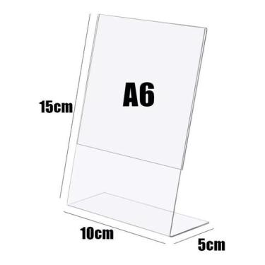 Imagem de Display Expositor Em L Tamanho A6 10 Peças Acrílico Ps Mesa - Comercia