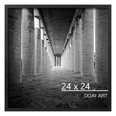 Imagem de DOAI ART Moldura de 61 x 61 cm, preta, moldura quadrada para pôster de 61 x 61 cm ou 20 x 61 cm com acrílico HD para montagem na parede horizontal ou vertical, durável, à prova de arranhões e