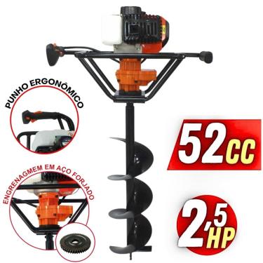 Imagem de Perfurador De Solo Vulcan Trent Vps520 52cc 2,5hp Broca 80x20cm Maquina de Perfurar Terra