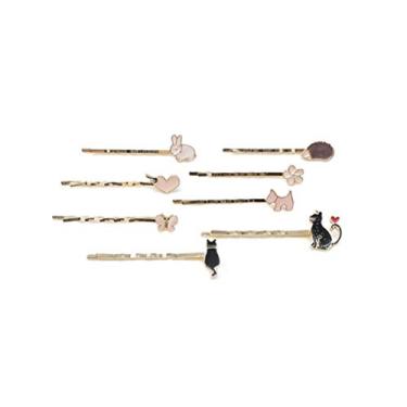 Imagem de Lurrose 8pcs Rabbit Heart Dog Flower Butterfly Kitten Cat Hedgehog Hair Clips Cartoon Animal Hairpins Metal Hair Pins Bobby Pins