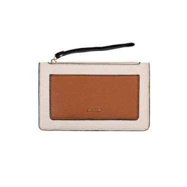 Imagem de Carteira Feminina com Fecho em Zíper Tricolor Caramelo - Bagaggio, P, 