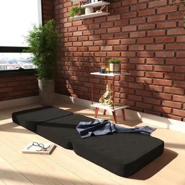 Imagem de Puff Solteiro Multiuso 3 Em 1 Portátil Colchonete Dobrável De Espuma P