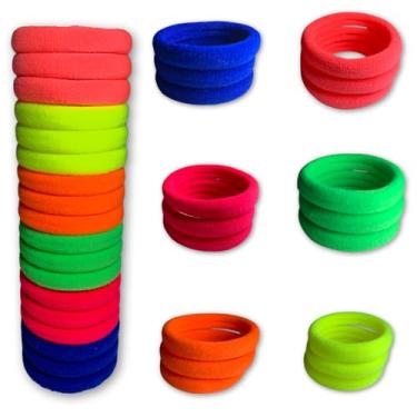 Imagem de Kit 18 Elásticos De Cabelo Tipo Meia, Colorido, Sem Metal, Prendedor Rabicó Que Não Quebra Os Fios, Xuxinha Adulto e Infantil