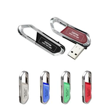 Imagem de Pen drive USB personalizado, pen drive de metal personalizado USB 2.0 com gancho de pressão, ideal para promoções corporativas, eventos de negócios, fins educacionais e organizações sem fins