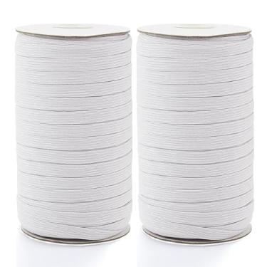 Imagem de Faixa elástica de 160 metros de largura 9,5 cm de largura, cordão elástico alto para costura na cintura e na cintura da calça, 2 rolos, 80 jardas/rolo