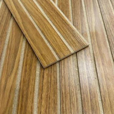 Imagem de KIT COM 20 PLACAS DE PAINEL DE PAREDE RIPADO REVESTIMENTO MDF AUTOCOLANTE 45x11 CM(Freijó,Kit com 10 Placas)