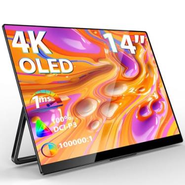 Imagem de InnoView Monitor portátil OLED de 14 polegadas 4K UHD 3840x2400 monitor portátil 100% DCI-P3 | 100000:1Contraste | Alto-falantes embutidos, monitores de viagem para laptop, PC, Mac, telefone, PS4