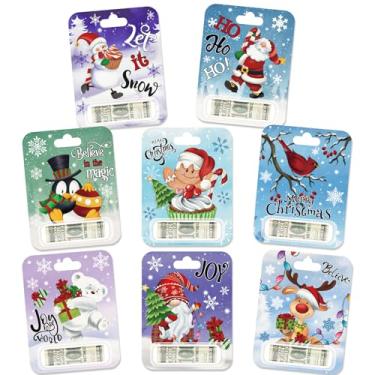 Imagem de DERAYEE Porta-dinheiro de Natal para presente, 8 peças, porta-dinheiro exclusivo, cartões de Natal com cúpulas de plástico para decoração de árvore de Natal, enfeite de pendurar