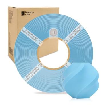 Imagem de Bamboo Lab 1,75 mm PLA Filamento Fosco Impressão de Alta Velocidade com RFID 1KG +/- 0,03 mm Filamento de Impressora 3D Ecológico para Bambu Lab P1P/P1S/X1C/X1/A1/A1 Mini (sem carretel) (azul celeste