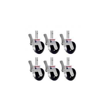 Imagem de Kit Com 6 Rodízios Giratórios Com Freio Para Andaime - JST - 000196