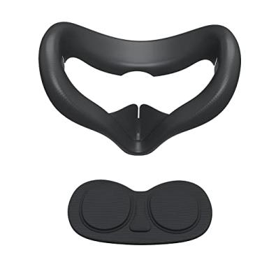 Imagem de SUPERUS Capa de silicone para Oculus/Meta Quest 2 com protetor de lente, antivazamento e kit de acessórios de capa de lente limpável, mantém seu fone de ouvido VR livre de suor (preto)