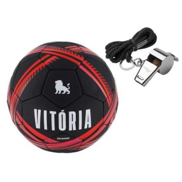 Imagem de Kit - Bola de Futebol Vitória Estadios N5 Licenciada + Apito CZ T-G Pe