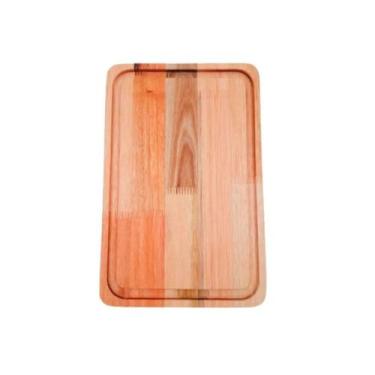 Imagem de Tábua de Churrasco Retangular Eucalipto em Madeira 38x30x1,8cm - Debia