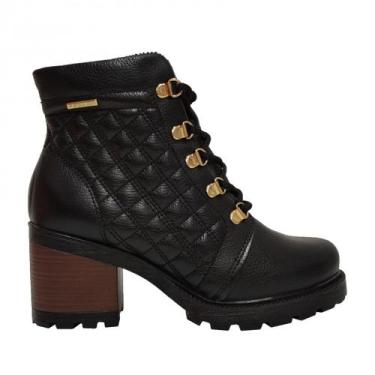 Imagem de Coturno Feminino Pegada Tratorado Em Couro 281308, Preto, 37