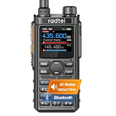 Imagem de Radtel RT-910B Multi-Band Ham Radio Walkie Talkie portátil, rádio amador de 6 metros com 960 canais, rádio bidirecional Am/FM, carregamento tipo C, scanner espectral (versão Bluetooth)