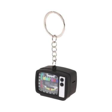Imagem de Mini TV Vintage Com Simulação De Som LED, Chaveiro Criativo Em Forma D