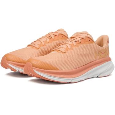Imagem de HOKA ONE ONE Tênis infantil unissex Clifton 9 (criança grande), Cantaloupe/Branco, 20