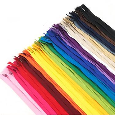Imagem de (46cm , Mix Color) - 40PCS Nylon Invisible Zipper,DIY Sewing Zippers for Handmade Garment/Bags/Home Textile,Tailor Sewer Crafter's Special (46cm , Mix Colour)