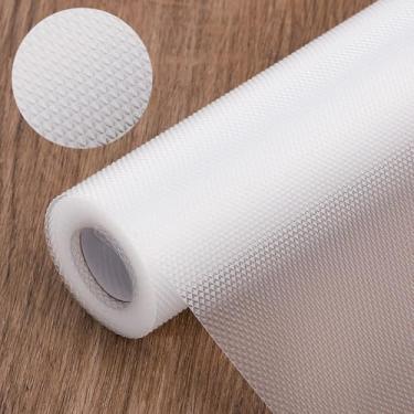 Imagem de AIZOE Forros de prateleira para armários, 60 cm L x 299 cm C x 0,1 cm, forros de gaveta de cozinha, não adesivos e antiderrapantes para prateleira de casa e cozinha, gaveta, armário, geladeira, cômoda
