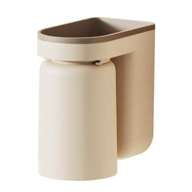 Imagem de Cffuvros Porta -Escova de Dentes, Suporte Multifuncional de Escova de Dentes Montado Na Parede, Liberação do Orifício para Pendurar por Escova de Dentes Rack de Armazenamento (Bege)