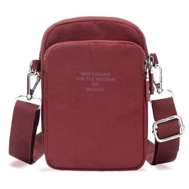 Imagem de JANKS Pequena bolsa transversal feminina mini bolsa de celular bolsa de viagem bolsa carteira bolsas ajustáveis sobre a alça de ombro, 03 Vermelho