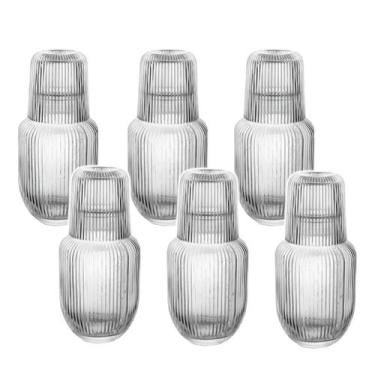 Imagem de Kit 6 Moringa De Vidro 500ml Com Copo De 145ml Para Água Whisky - CLIC