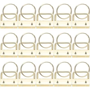 Imagem de MAGICLULU Pulseira de Metal para Chaveiro, 50 Peças de Pulseira Dourada Com Chaveiro para Acessórios de Etiqueta de Bagagem (0,98 Pol.)