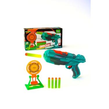 Imagem de Pistola de Brinquedo Infantil com Alvo e Dardos de Espuma – Kit 10 Peças, Colorida, Segura e Divertida para Crianças 3+ Anos