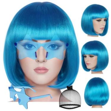 Imagem de Peruca ANOGOL Blue Bob with Bangs Star