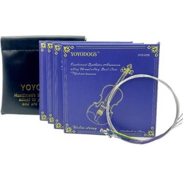 Imagem de Conjunto completo de cordas de violino YOYODOGS 4/4, tensão média, 5 p