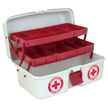 Imagem de Maleta Para Primeiros Socorro De Plastico Com Duas Bandejas - Branco