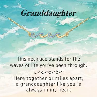 Imagem de IEFLIFE Colares de presente para mulheres - Colares de onda de zircônia banhada a ouro 14k para mulheres, presente de aposentadoria de aniversário para mãe, filha, irmã, amizade, amiga, presente de