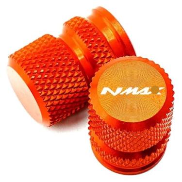 Imagem de Acessórios de motocicleta CNC alumínio tampa de porta de ar tampas de válvula de pneu N-MAX compatível com Y&AMAHA Nmax 125 155 Nmax125 Nmax155 N-max (B-Orange)