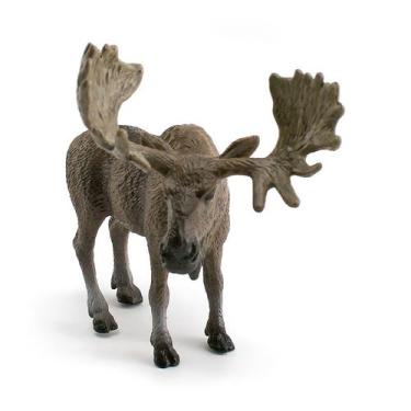 Imagem de Figura realista de alce macho, PVC, animal selvagem de 12,5 cm para cr