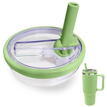 Imagem de Tampa de canudo flip compatível com Stanley Cup 850 g, tampa de substituição à prova de vazamento livre de BPA adequada para copo Stanley Quencher de 850 g, à prova de derramamento, 1 pacote verde
