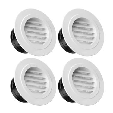 Imagem de HG Power Ventilações Soffit de 10 cm, tampa de ventilação redonda com grade de tela, pacote com 4 - Exaustor para mangueira de ventilação do secador, exaustor, duto HVAC, banheiro, cozinha, uso de