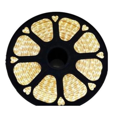 Imagem de Fita Led 5mts 5050 Branco Quente Com Silicone E Fita Adesiva Cor da lu