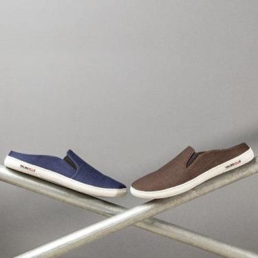 Imagem de Mule Slip On Urban Casual Café Com Carteira + Cinto - Rosa Helena, 42