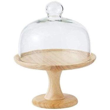 Imagem de Suportes de bolo prato de frutas 80-10 polegadas suporte de bolo pastelaria pão suporte de servir cúpula vidro restaurante ocidental festa bandeja decorativa para servir (tamanho: 25,525,528 cm) (25,5