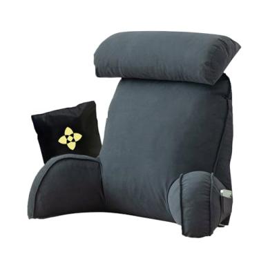 Imagem de Almofadas de leitura para cama, almofadas de apoio para as costas para sentar no sofá da cama, almofada de apoio para as costas, almofada de apoio lombar macia, almofada de cabeceira e encosto com