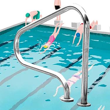 Imagem de Corrimãos de piscinas enterradas, cabo de aço inoxidável para trilhos de piscina, corrimão de escada, fácil de instalar, seguro de usar (1 peça)