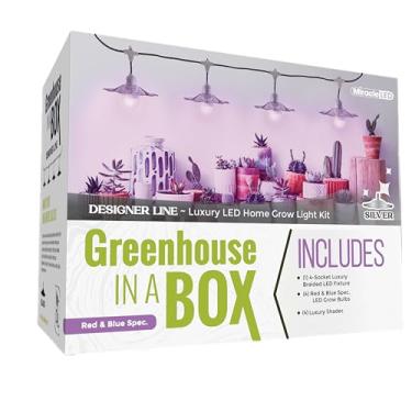 Imagem de Miracle LED Grow with Elegance Sombra de 4 soquetes e prata (edição de espectro roxo de 6,5 KK)