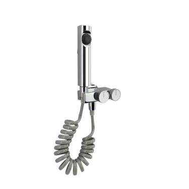 Imagem de ifgswopq Torneira de bidê de latão conjunto de pulverizador de bidê portátil de dupla função para guindaste de vaso sanitário pulverizador portátil banheiro higiene chuveiro (cor: torneira de bidê