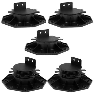 Imagem de 5 Pedestais de suporte de deck base de suporte de elevação de deck de plástico altura ajustável base de elevação de piso resistente conjunto de rolamentos de elevação para madeira WPC alumínio (5